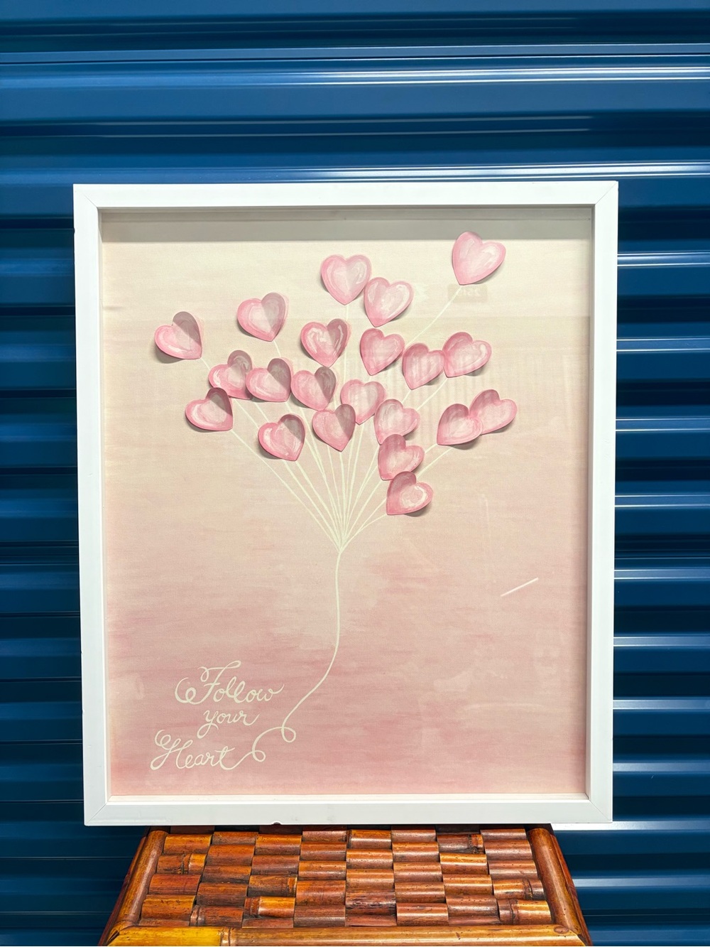 Follow Your Heart Pink Framed Wall Art 36x36